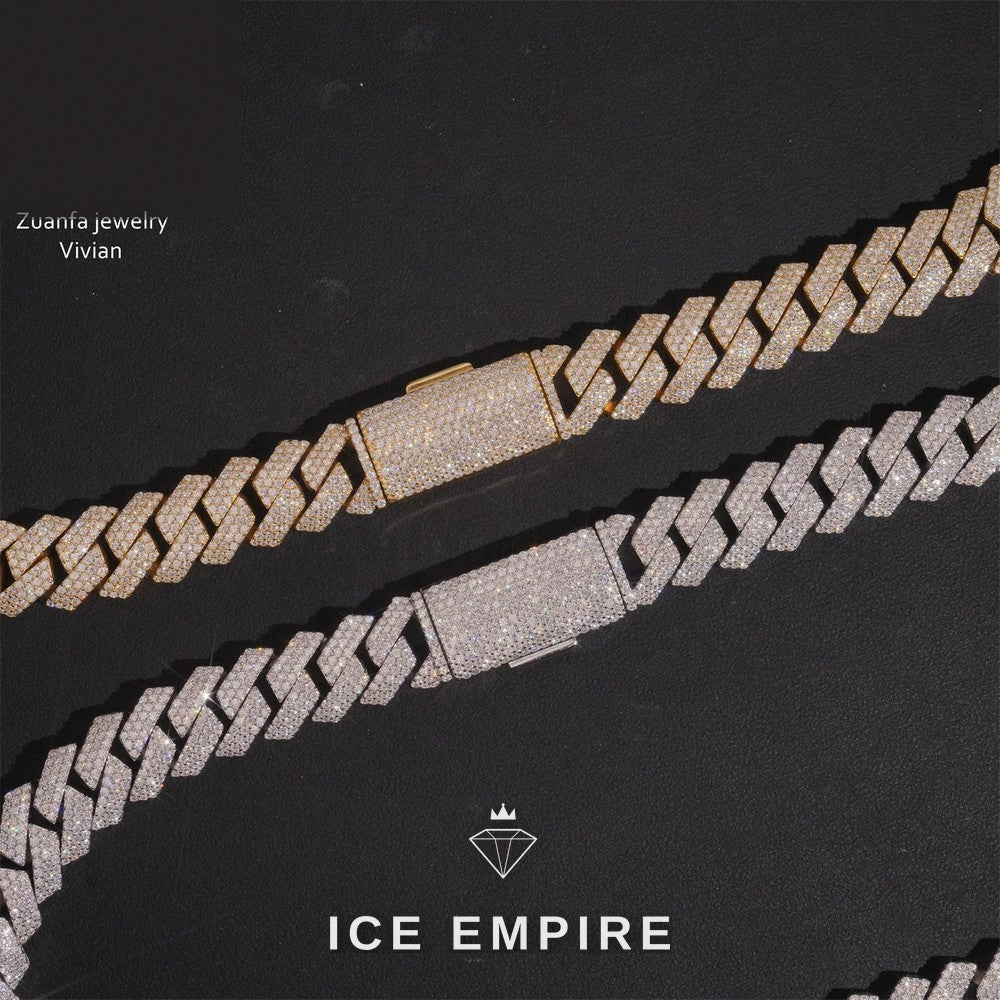 Iced Out Rose Gold Plated Moissanite Cuban Chain