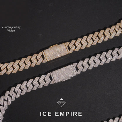 Iced Out Rose Gold Plated Moissanite Cuban Chain
