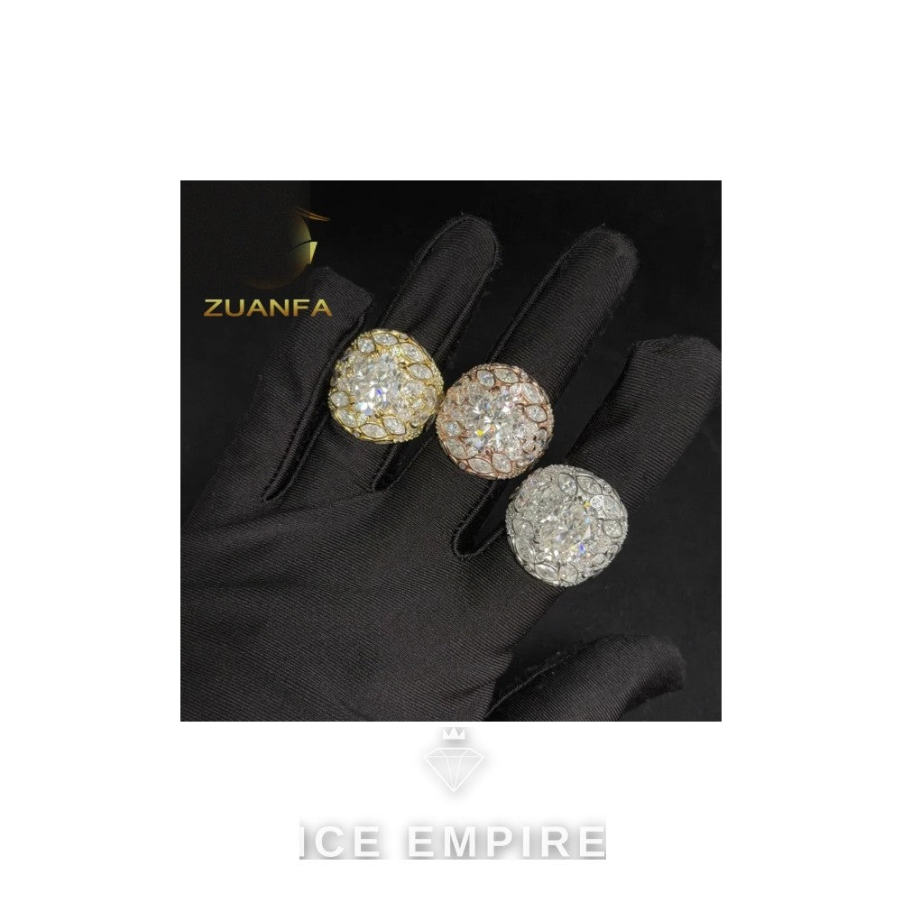 Iced Out Cluster 925 Silver Moissanite Cuban Chain
