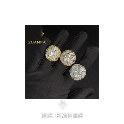 Iced Out Cluster 925 Silver Moissanite Cuban Chain