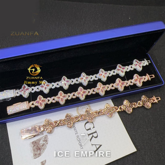 Iced Out 925 Silver Moissanite Cuban Chain