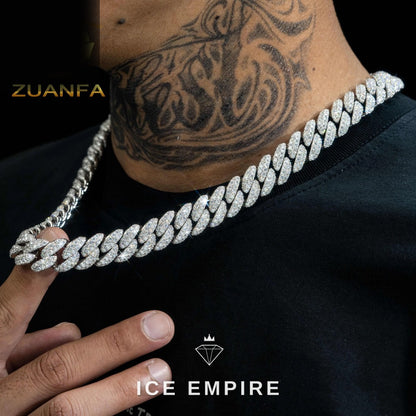 Iced Out Rose Gold Plated Moissanite Cuban Chain