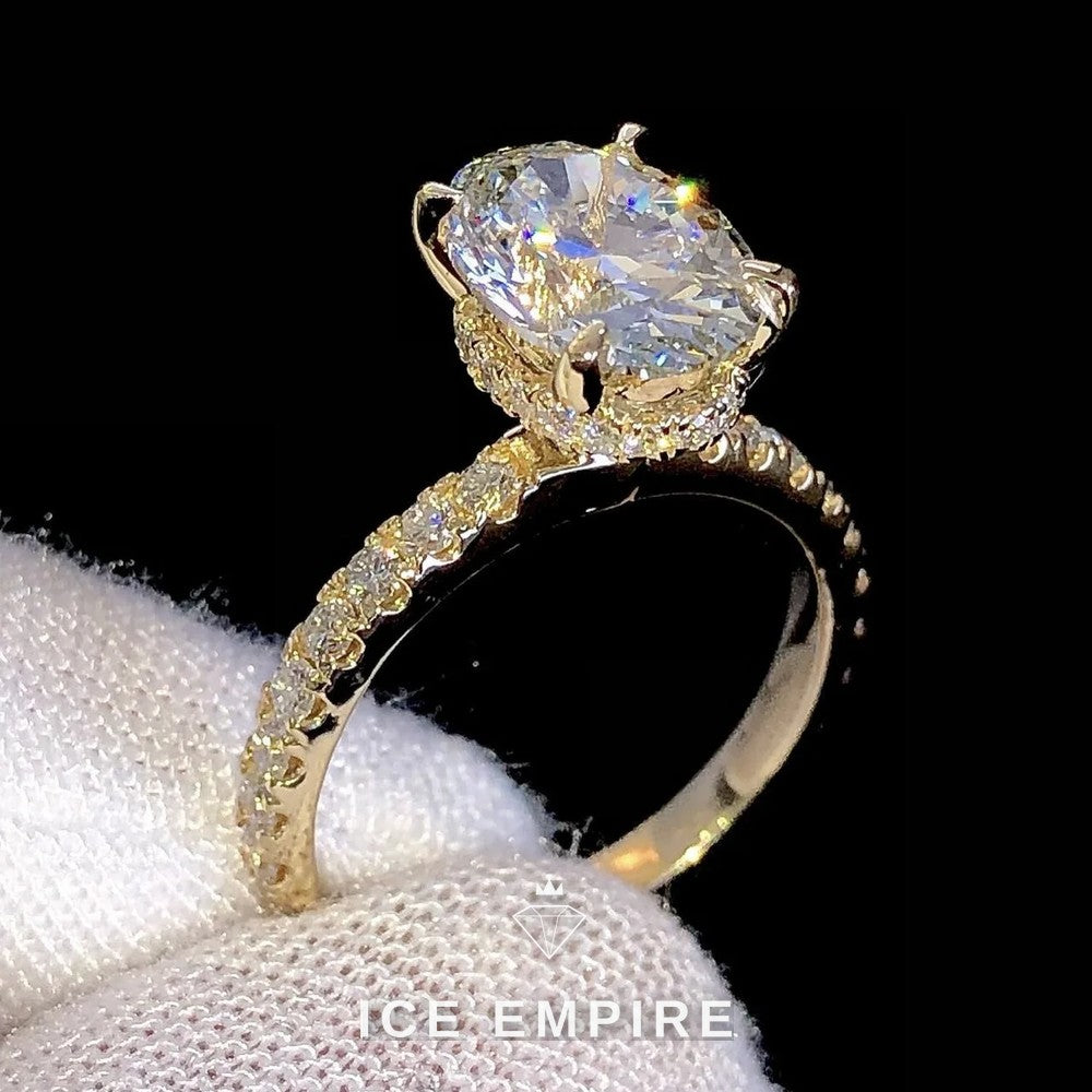 Iced Out Rose Gold Plated Moissanite Wedding Band