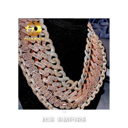 Iced Out Rose Gold Plated Moissanite Cuban Chain