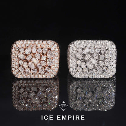 Iced Out Baguette 925 Silver Moissanite Ring