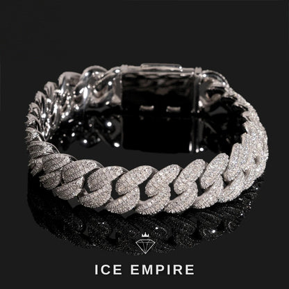 Iced Out Baguette Rose Gold Plated Moissanite Cuban Chain