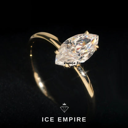 Iced Out Rose Gold Plated Moissanite Engagement Ring
