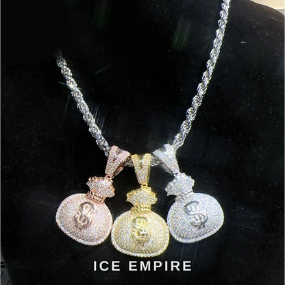 Iced Out Rose Gold Plated Moissanite Pendant
