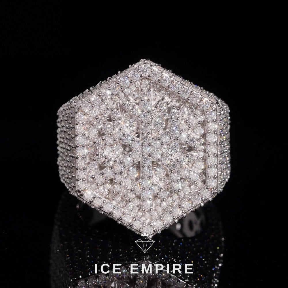 Iced Out 925 Silver Moissanite Ring