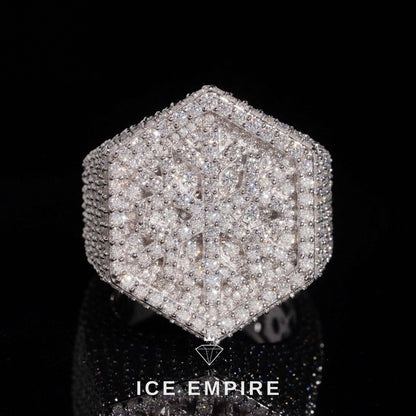 Iced Out 925 Silver Moissanite Ring