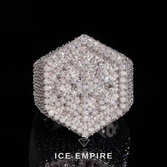 Iced Out 925 Silver Moissanite Ring
