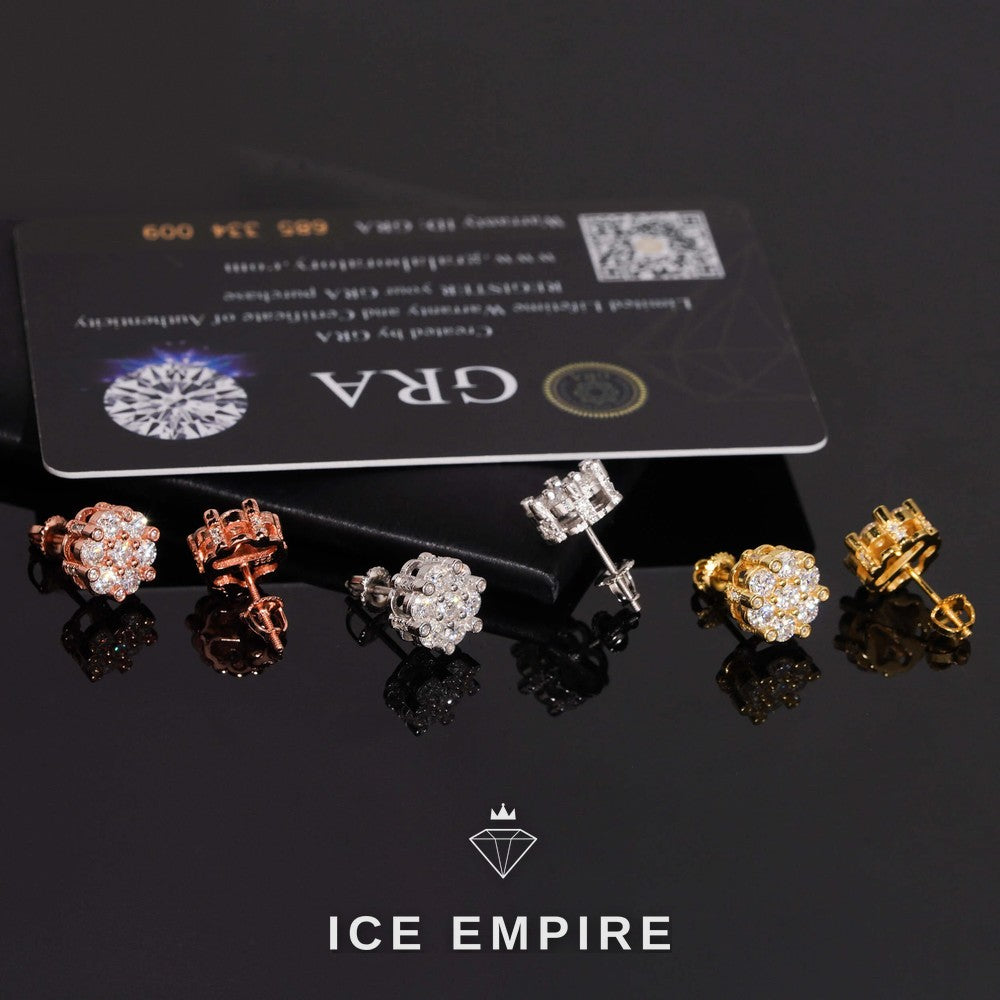 Iced Out 925 Silver Moissanite Earrings