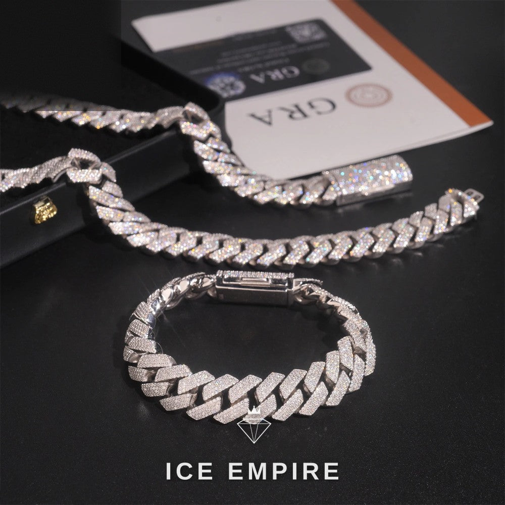 Iced Out Rose Gold Plated Moissanite Cuban Chain