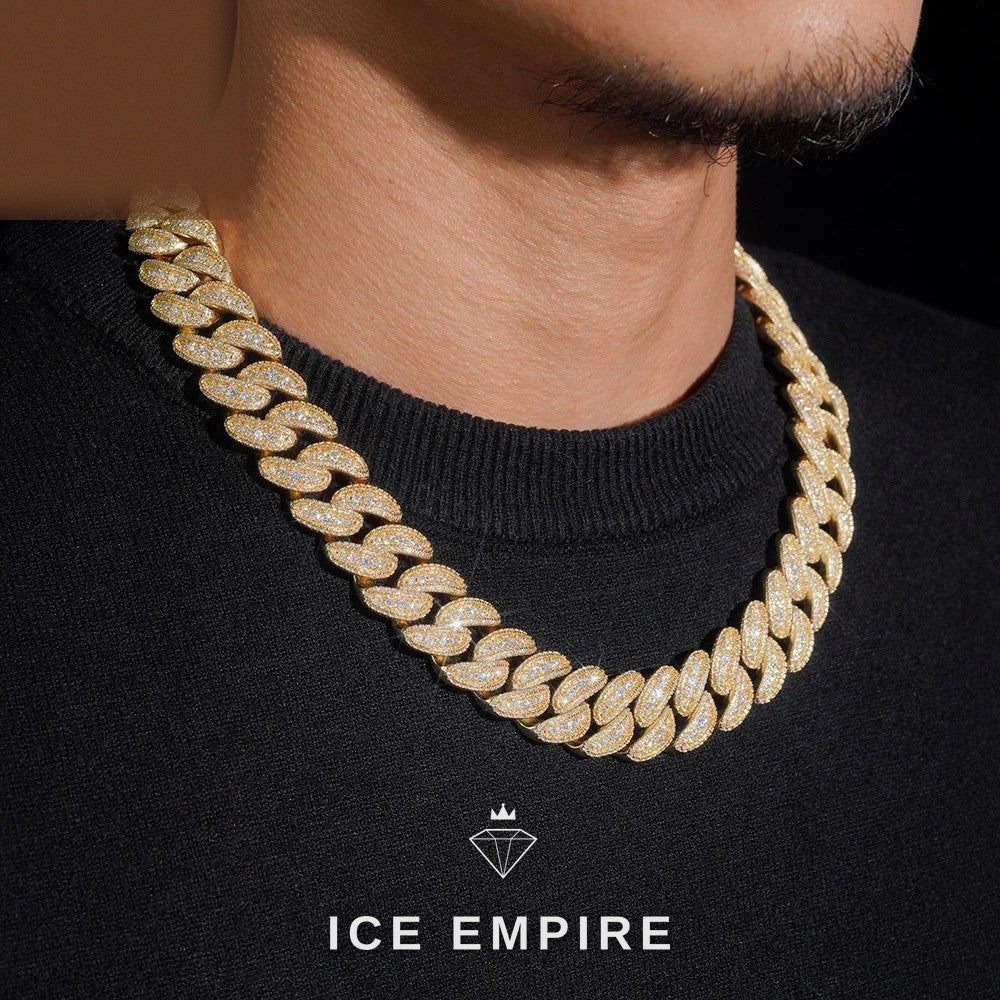 Iced Out Rose Gold Plated Moissanite Cuban Chain