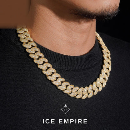 Iced Out Rose Gold Plated Moissanite Cuban Chain