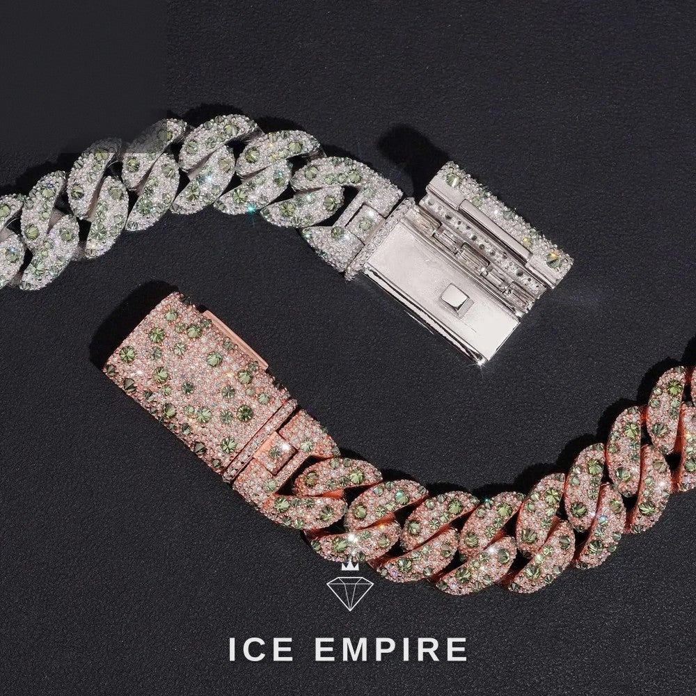 Iced Out 925 Silver Moissanite Cuban Chain