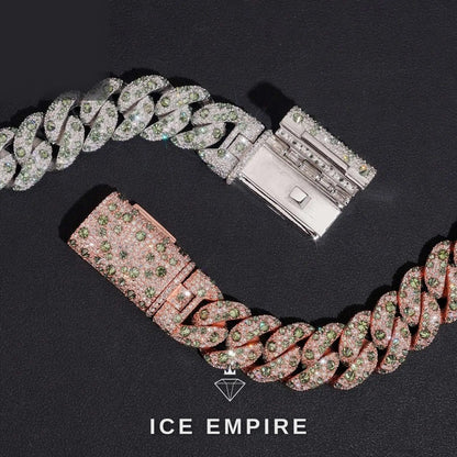 Iced Out 925 Silver Moissanite Cuban Chain