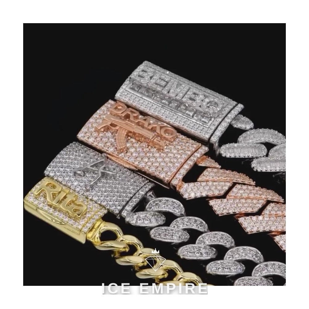 Iced Out Rose Gold Plated Moissanite Cuban Chain
