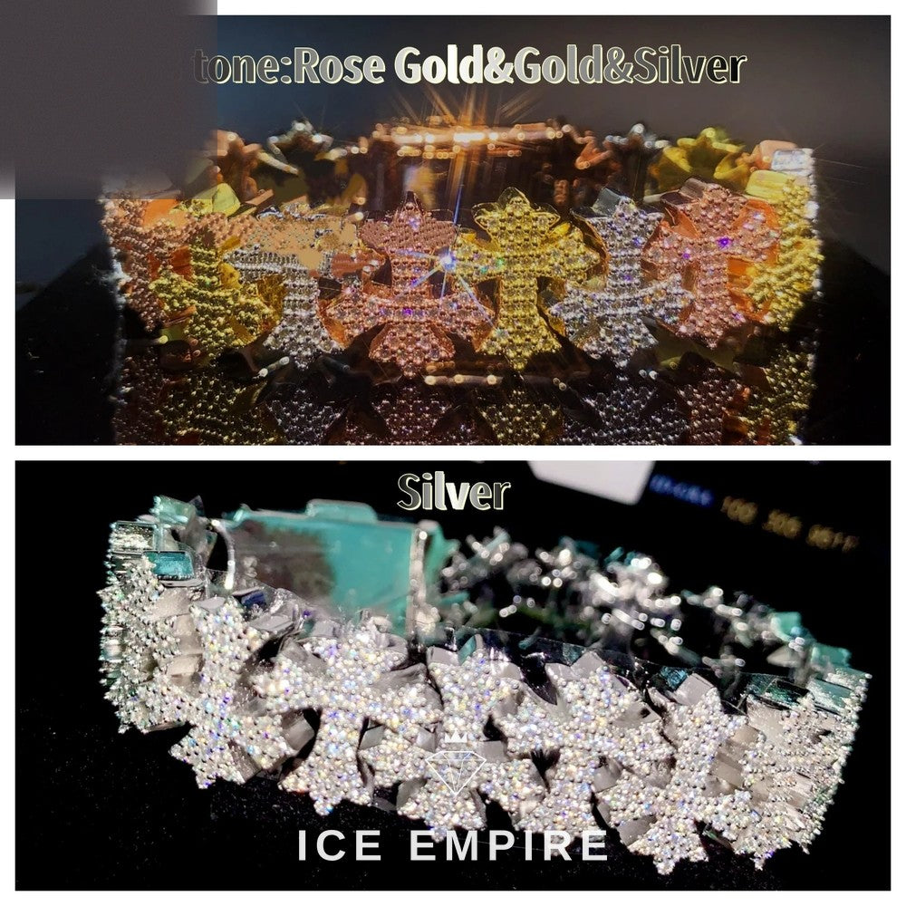 Iced Out Rose Gold Plated Moissanite Cuban Chain