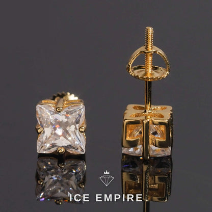 Iced Out Rose Gold Plated Moissanite Stud Earrings
