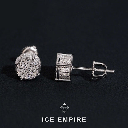 Iced Out 925 Silver Moissanite Stud Earrings