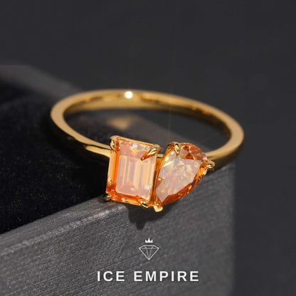 Iced Out 925 Silver Moissanite Engagement Ring