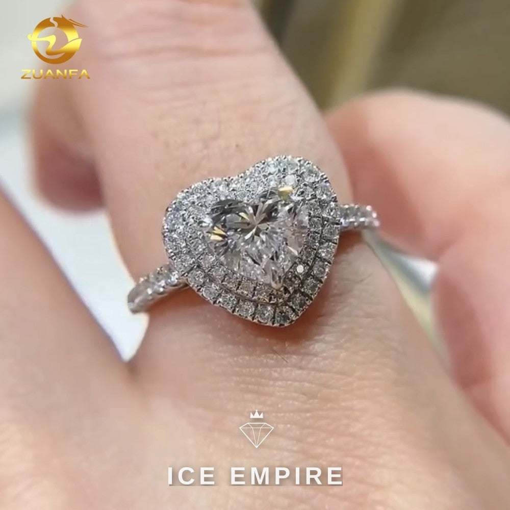 Iced Out 10K Gold Lab Grown Diamond Engagement Ring