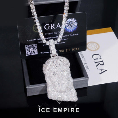 Iced Out Rose Gold Plated Moissanite Pendant