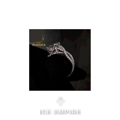 Iced Out 10K Gold Moissanite Engagement Ring