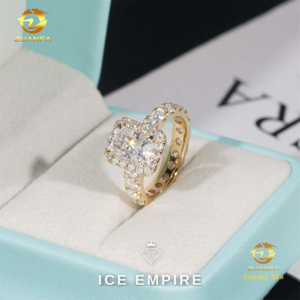 Iced Out 14K Gold Lab Grown Diamond Engagement Ring