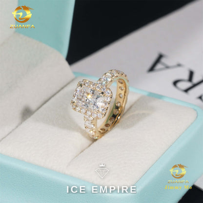 Iced Out 14K Gold Lab Grown Diamond Engagement Ring