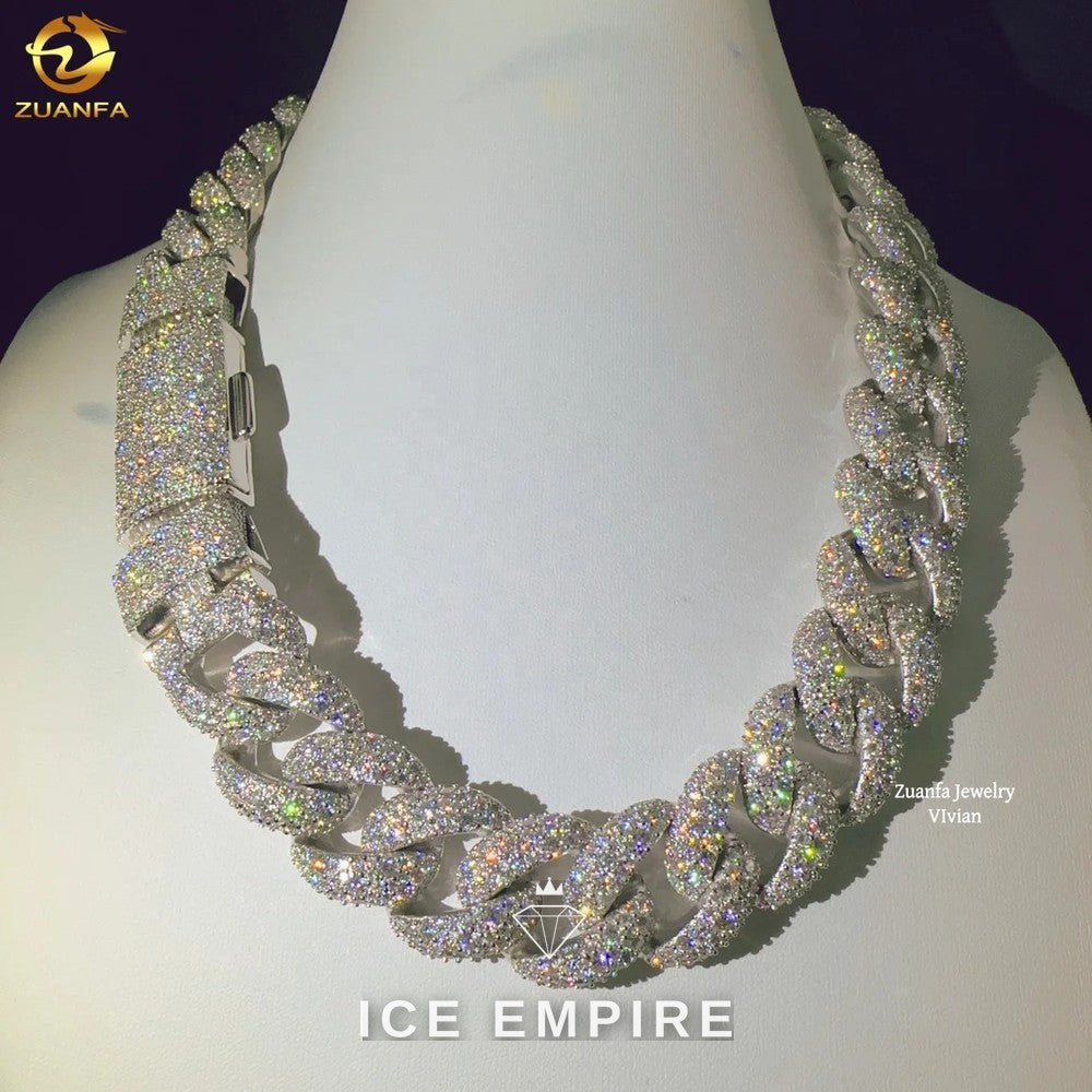 Iced Out Rose Gold Plated Moissanite Cuban Chain
