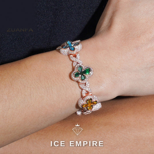 Iced Out Rose Gold Plated Moissanite Cuban Chain