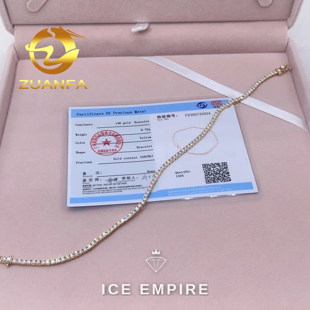 Iced Out Rose Gold Plated Moissanite Cuban Chain