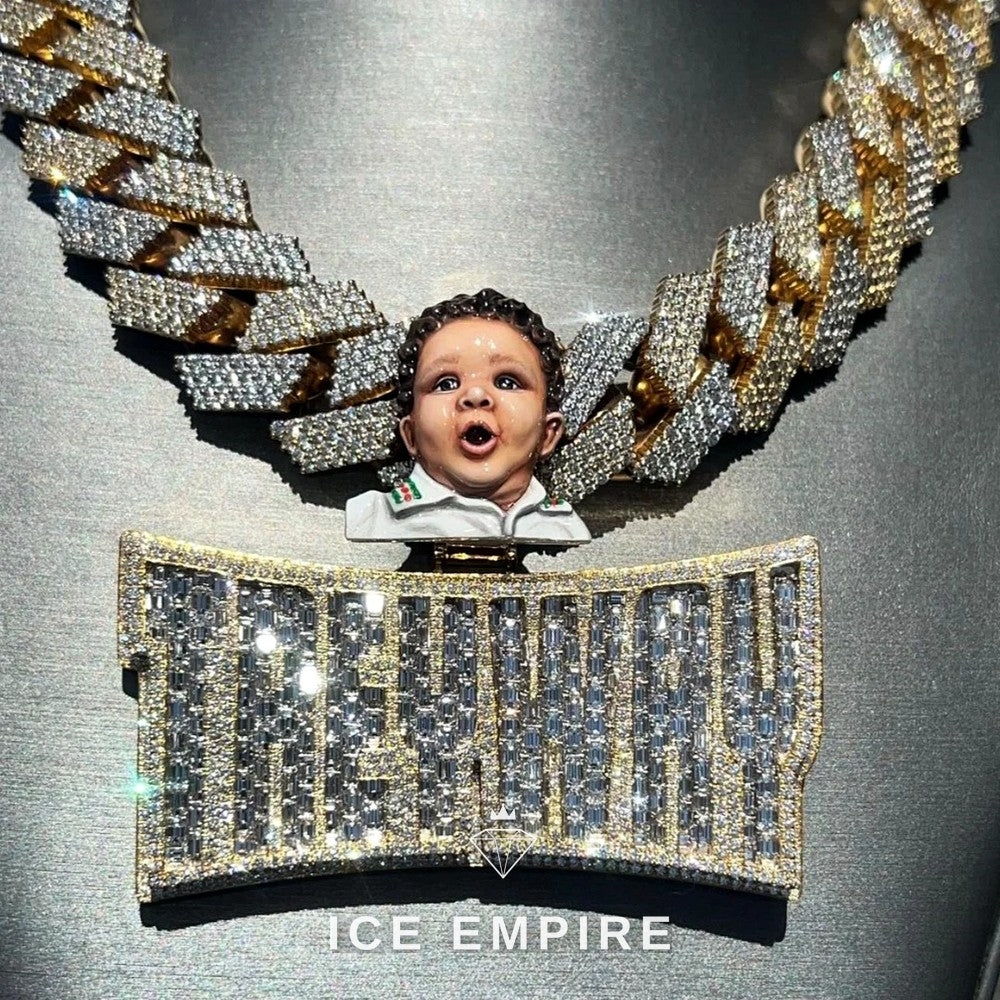 Iced Out 925 Silver Pendant