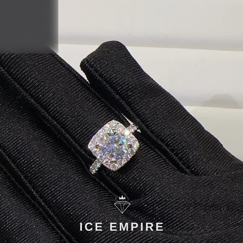 Iced Out Rose Gold Moissanite Wedding Band