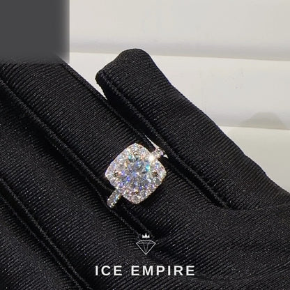Iced Out Rose Gold Moissanite Wedding Band