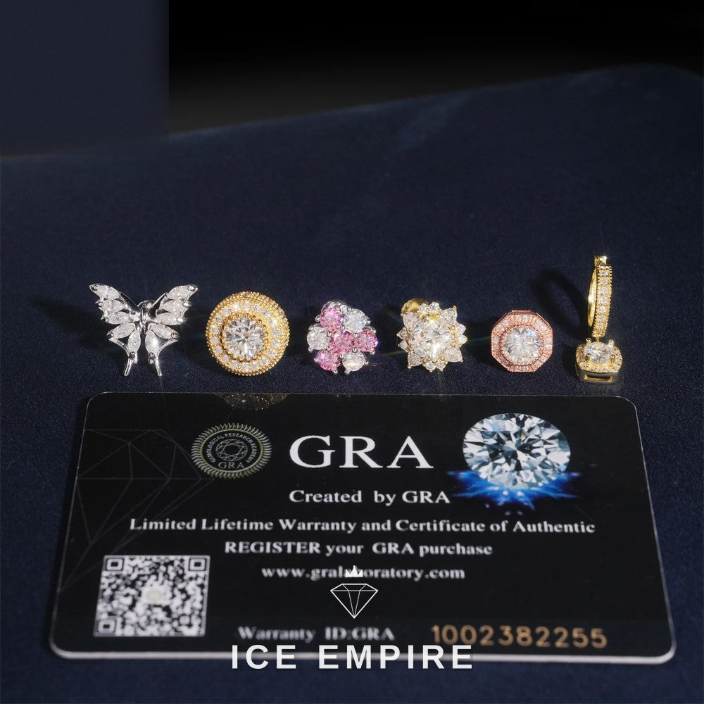 Iced Out 925 Silver Moissanite Earrings
