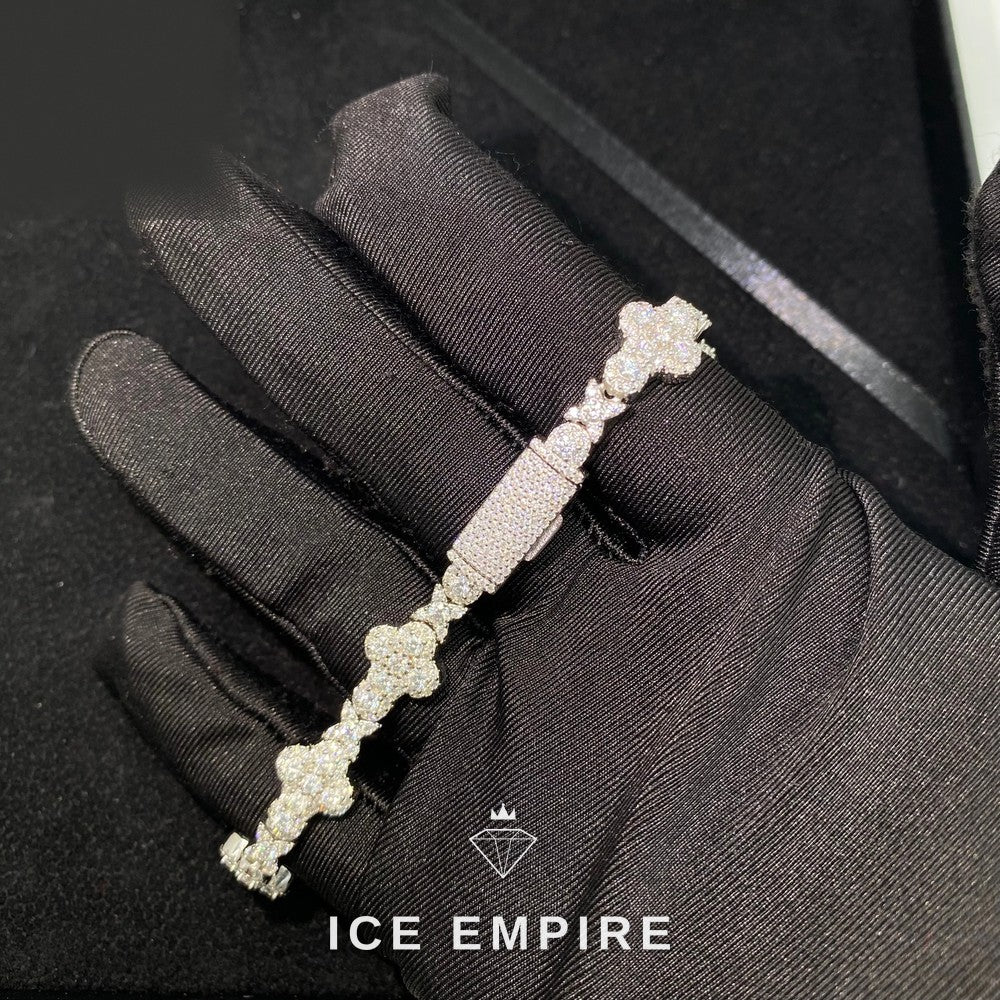 Iced Out Cross 925 Silver Moissanite Cuban Chain