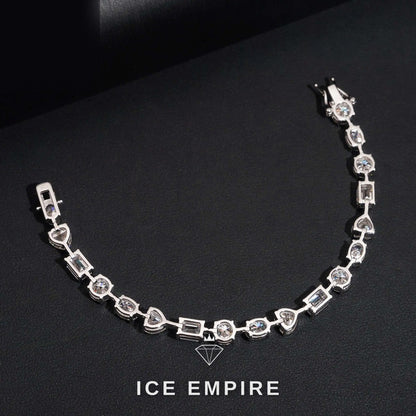 Iced Out Heart Rose Gold Plated Moissanite Cuban Chain