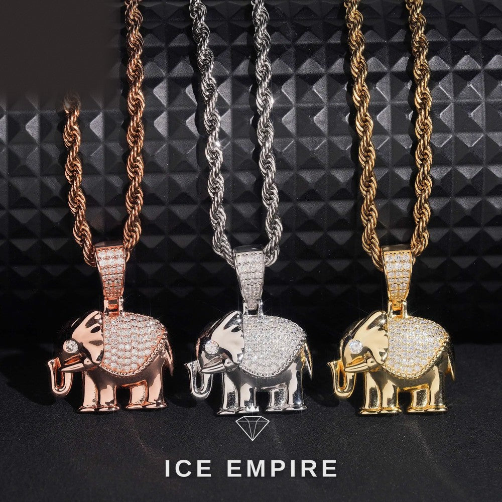 Iced Out 18K Gold Moissanite Pendant