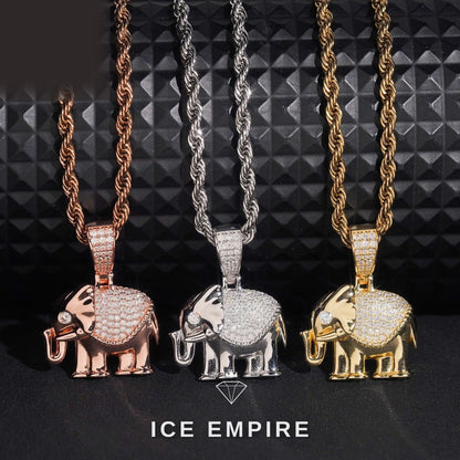 Iced Out 18K Gold Moissanite Pendant