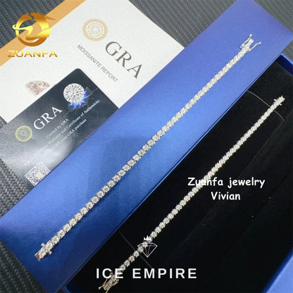 Iced Out Rose Gold Plated Moissanite Tennis Chain