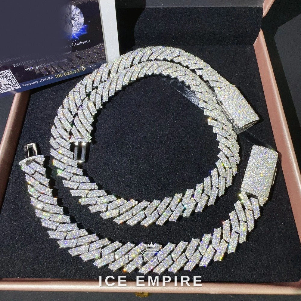 Iced Out Rose Gold Plated Moissanite Cuban Chain