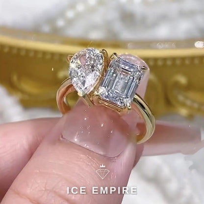 Iced Out 10K Gold Lab Grown Diamond Ring