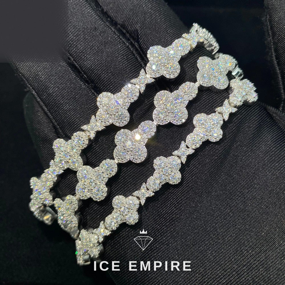 Iced Out Cross 925 Silver Moissanite Cuban Chain