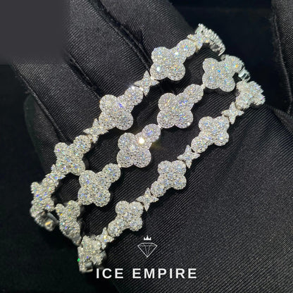 Iced Out Cross 925 Silver Moissanite Cuban Chain