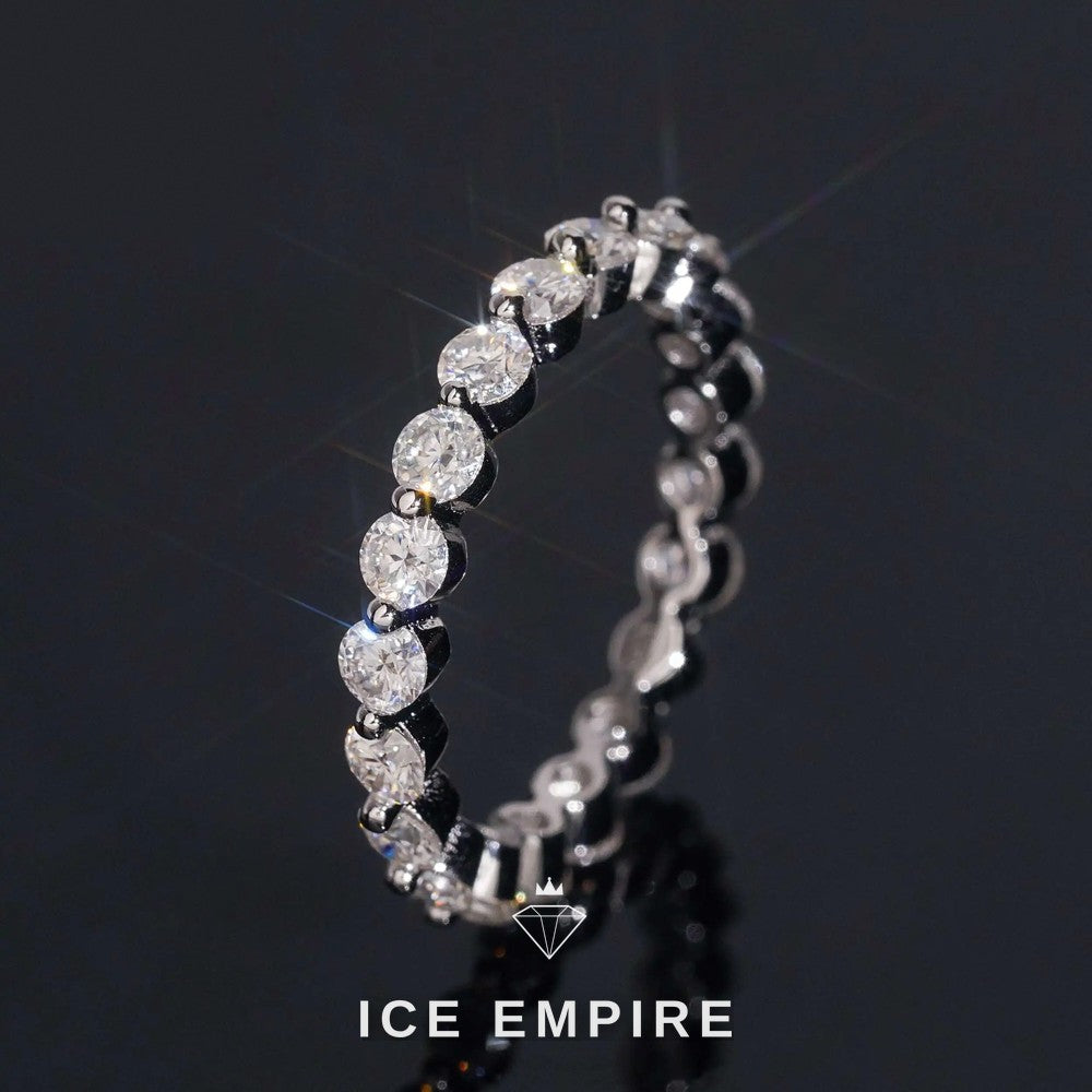 Iced Out 925 Silver Moissanite Ring