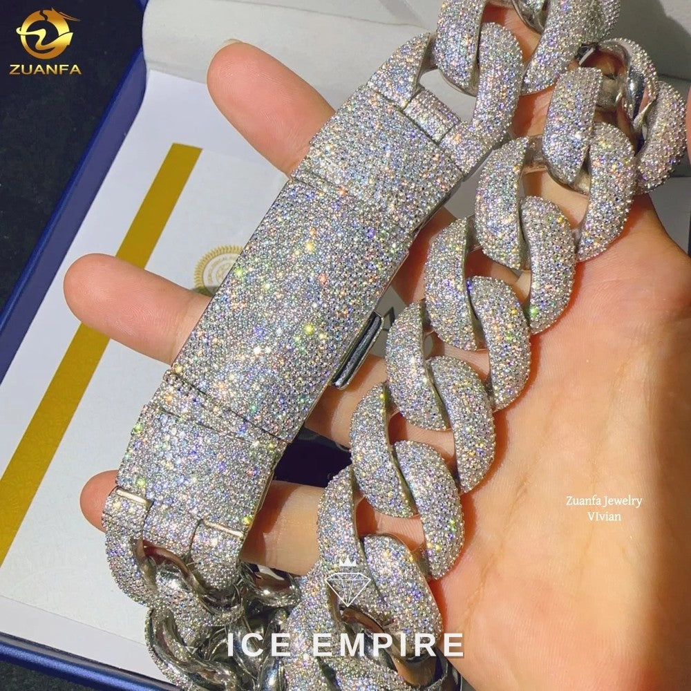 Iced Out Rose Gold Plated Moissanite Cuban Chain