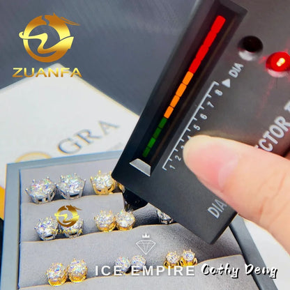 Iced Out 18K Gold Moissanite Earrings